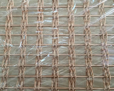Cable mesh with brass rope and copper rod