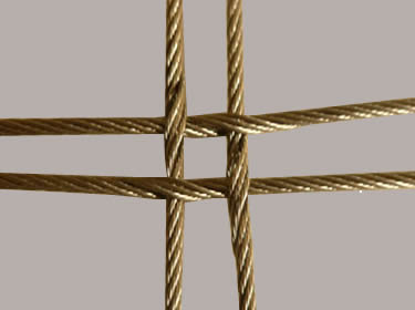Un morceau de maille de corde carrée en acier inoxydable avec le type tissé normal