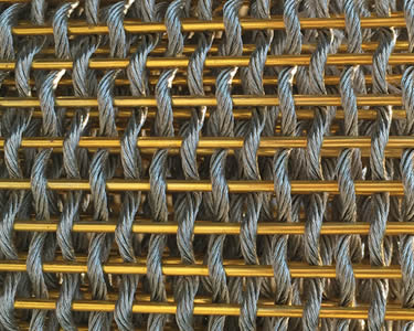 Cable mesh with stainless steel rope and golden rod