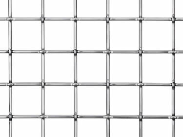 A lock crimped square mesh on the white background.