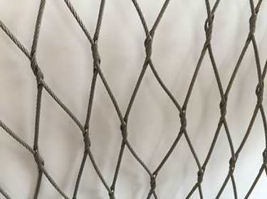 A piece of knotted rope mesh
